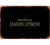 Zuhhgii Retro Tin Sign Directed by David Lynch Vintage Funny Novelty Metal Signs Man Cave Humorous Signs Movies Music Bar Art Poster Retro Print Wall Decor Garage Gifts 12x8 Inches
