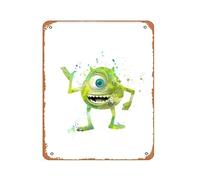 Zuhhgii Retro Tin Sign Film Tickets Monsters Inc Watercolor Print,Mike Wazowski,Movie,Watercolor Painting,Kids Room Decor Vintage Metal Sign Kitchen Garage Man Cave Wall Decor Funny Karaoke Gift TV
