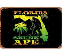Zuhhgii Retro Tin Sign Florida Skunk Ape Vintage Funny Novelty Metal Signs Man Cave Humorous Signs Movies Music Bar Art Poster Retro Print Wall Decor Garage Gifts 12x8 Inches