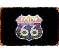 Zuhhgii Retro Tin Sign Get Your Kicks on Route 66 Vintage Funny Novelty Metal Signs Man Cave Humorous Signs Movies Music Bar Art Poster Retro Print Wall Decor Garage Gifts 12x8 Inches