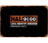 Zuhhgii Retro Tin Sign HAL 9000, distressed Vintage Funny Novelty Metal Signs Man Cave Humorous Signs Movies Music Bar Art Poster Retro Print Wall Decor Garage Gifts 12x8 Inches