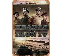 Zuhhgii Retro Tin Sign Hearts of Iron 4 Poster - Vintage Look Metal Sign,Bar, Man CAVE Art Decoration 8x12 Inch