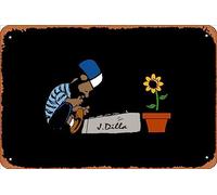 Zuhhgii Retro Tin Sign J. Dilla Vintage Funny Novelty Metal Signs Man Cave Humorous Signs Movies Music Bar Art Poster Retro Print Wall Decor Garage Gifts 12x8 Inches