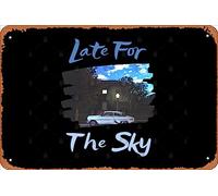 Zuhhgii Retro Tin Sign Jackson Browne - Late for the sky. Vintage Funny Novelty Metal Signs Man Cave Humorous Signs Movies Music Bar Art Poster Retro Print Wall Decor Garage Gifts 12x8 Inches