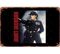 Zuhhgii Retro Tin Sign Janet Jackson // Janet Jackson Retro Aesthetic Fan Art // 80s Vintage Funny Novelty Metal Signs Man Cave Humorous Signs Movies Music Bar Art Poster Retro Print Wall Decor Garage