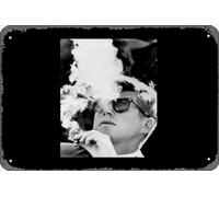 Zuhhgii Retro Tin Sign JFK Smoking with Shades | John F. Kennedy With Cigar Vintage Funny Novelty Metal Signs Man Cave Humorous Signs Movies Music Bar Art Poster Retro Print Wall Decor Garage Gifts