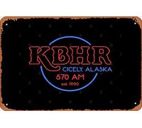 Zuhhgii Retro Tin Sign KBHR Northern Exposure Vintage Funny Novelty Metal Signs Man Cave Humorous Signs Movies Music Bar Art Poster Retro Print Wall Decor Garage Gifts 12x8 Inches