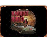 Zuhhgii Retro Tin Sign Knight Rider 1982 Vintage Funny Novelty Metal Signs Man Cave Humorous Signs Movies Music Bar Art Poster Retro Print Wall Decor Garage Gifts 12x8 Inches