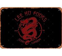 Zuhhgii Retro Tin Sign Lee Ho Fooks Soho London Dragon Vintage Funny Novelty Metal Signs Man Cave Humorous Signs Movies Music Bar Art Poster Retro Print Wall Decor Garage Gifts 12x8 Inches
