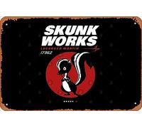 Zuhhgii Retro Tin Sign Lockheed Skunk Works Vintage Funny Novelty Metal Signs Man Cave Humorous Signs Movies Music Bar Art Poster Retro Print Wall Decor Garage Gifts 12x8 Inches