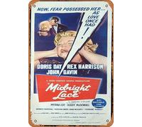 Zuhhgii Retro Tin Sign MIDNIGHT LACE Original daybill Movie Poster Doris Day Rex Harrison John Gavin Classic Movie TV Poster Decor Wall Art Painting Poster Musical Bar Pub Cafe Wall Kitchen Bathroo