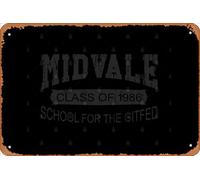 Zuhhgii Retro Tin Sign Midvale School for the Gifted - Gary Larson the Far Side (misspelling intentional) Vintage Funny Novelty Metal Signs Man Cave Humorous Signs Movies Music Bar Art Poster Retro