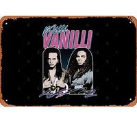 Zuhhgii Retro Tin Sign Milli Vanilli - 80's Fanart Aesthetic Design Tribute Vintage Funny Novelty Metal Signs Man Cave Humorous Signs Movies Music Bar Art Poster Retro Print Wall Decor Garage Gifts