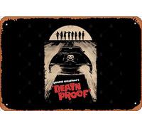 Zuhhgii Retro Tin Sign Mod.3 Death Proof Stuntman Mike Vintage Funny Novelty Metal Signs Man Cave Humorous Signs Movies Music Bar Art Poster Retro Print Wall Decor Garage Gifts 12x8 Inches