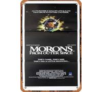 Zuhhgii Retro Tin Sign MORONS FROM OUTER SPACE Original Daybill Movie poster Mel Smith Griff Rhys Jones Classic Movie TV Poster Decor Wall Art Painting Poster Musical Bar Pub Cafe Wall Kitchen Bathroo