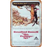 Zuhhgii Retro Tin Sign MRS POLLIFAX SPY Original Daybill Movie Poster Rosalind Russell Classic Movie TV Poster Decor Wall Art Painting Poster Musical Bar Pub Cafe Wall Kitchen Bathroo Poster Karaoke