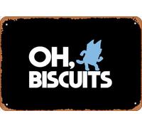 Zuhhgii Retro Tin Sign Oh, Biscuits Vintage Funny Novelty Metal Signs Man Cave Humorous Signs Movies Music Bar Art Poster Retro Print Wall Decor Garage Gifts 12x8 Inches
