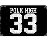 Zuhhgii Retro Tin Sign Polk High #33 - Al Bundy Vintage Funny Novelty Metal Signs Man Cave Humorous Signs Movies Music Bar Art Poster Retro Print Wall Decor Garage Gifts 12x8 Inches