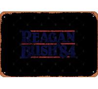 Zuhhgii Retro Tin Sign Reagan Bush 1984 - distressed and faded Vintage Funny Novelty Metal Signs Man Cave Humorous Signs Movies Music Bar Art Poster Retro Print Wall Decor Garage Gifts 12x8 Inches