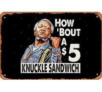Zuhhgii Retro Tin Sign Sanford and Son How Bout A $5 Knuckle Sandwich Vintage Funny Novelty Metal Signs Man Cave Humorous Signs Movies Music Bar Art Poster Retro Print Wall Decor Garage Gifts 12x8