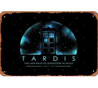 Zuhhgii Retro Tin Sign Tardis - Time And Relative Dimensions In Space Vintage Funny Novelty Metal Signs Man Cave Humorous Signs Movies Music Bar Art Poster Retro Print Wall Decor Garage Gifts 12x8