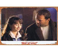 Zuhhgii Retro Tin Sign THE LAST BOY SCOUT Original Lobby Card 7 Bruce Willis Damon Wayans Retro of Classic Old Film Poster Metal Sign TV Bar Man Cave Wall Decor 8x12 Inches.