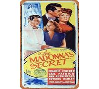 Zuhhgii Retro Tin Sign THE MADONNA'S SECRET Original Daybill Movie poster Francis Lederer Gail Patrick Retro of Classic Old Film Poster Metal Sign TV Bar Man Cave Wall Decor 8x12 Inches.