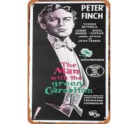 Zuhhgii Retro Tin Sign THE MAN WITH THE GREEN CARNATION Original Daybill Movie Poster Peter Finch Oscar Wilde Retro of Classic Old Film Poster Metal Sign TV Bar Man Cave Wall Decor 8x12 Inches.