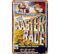 Zuhhgii Retro Tin Sign THE MASTER RACE Australian Three Sheet Movie poster RKO George Coulouris Retro of Classic Old Film Poster Metal Sign TV Bar Man Cave Wall Decor 8x12 Inches.