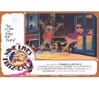 Zuhhgii Retro Tin Sign THE NINE LIVES OF FRITZ THE CAT 1974 Lobby Card 5 Retro of Classic Old Film Poster Metal Sign TV Bar Man Cave Wall Decor 8x12 Inches.