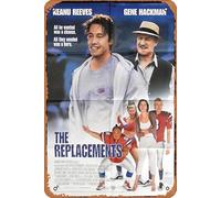 Zuhhgii Retro Tin Sign THE REPLACEMENTS Original One Sheet Movie Poster Keanu Reeves Gene Hackman Orlando Jones Retro of Classic Old Film Poster Metal Sign TV Bar Man Cave Wall Decor 8x12 Inches.