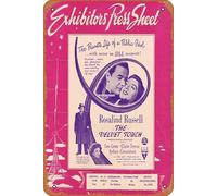 Zuhhgii Retro Tin Sign THE VELVET TOUCH Rare RKO AUSTRALIAN Movie Press Sheet Rosalind Russell Leon Ames Retro of Classic Old Film Poster Metal Sign TV Bar Man Cave Wall Decor 8x12 Inches.