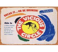 Zuhhgii Retro Tin Sign THE VICIOUS CIRCLE Title Lobby Card John Mills Lionel Jeffries Wilfrid Hyde-White 1948 Film Noir Retro of Classic Old Film Poster Metal Sign TV Bar Man Cave Wall Decor 8x12