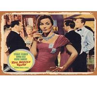 Zuhhgii Retro Tin Sign THE WHOLE TRUTH Original Lobby Card 4 Stewart Granger Donna Reed George Sanders Retro of Classic Old Film Poster Metal Sign TV Bar Man Cave Wall Decor 8x12 Inches.
