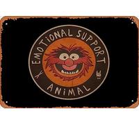 Zuhhgii Retro Tin Sign vintage 70s muppets emotional support animal Vintage Funny Novelty Metal Signs Man Cave Humorous Signs Movies Music Bar Art Poster Retro Print Wall Decor Garage Gifts 12x8