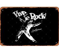 Zuhhgii Retro Tin Sign Vive le Rock! Vintage Funny Novelty Metal Signs Man Cave Humorous Signs Movies Music Bar Art Poster Retro Print Wall Decor Garage Gifts 12x8 Inches