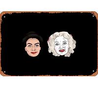 Zuhhgii Retro Tin Sign Whatever happened to Baby Jane, Sisters, Bette Davis, Joan Crawford Inspired Illustration Vintage Funny Novelty Metal Signs Man Cave Humorous Signs Movies Music Bar Art Poster