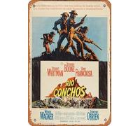 Zuhhgii Rio Conchos Movie Poster Retro Film Tin Sign Cafe Restaurant Home Wall Retro Club Restaurant Man Cave Gift Vintage Metal Sign 12x8 inch.