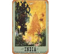 Zuhhgii SAS India Movie Poster Retro Film Tin Sign Cafe Restaurant Home Wall Retro Club Restaurant Man Cave Gift Vintage Metal Sign 12x8 inch.