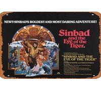 Zuhhgii Sinbad and the Eye of the Tiger Movie Poster Retro Film Tin Sign Cafe Restaurant Home Wall Retro Club Restaurant Man Cave Gift Vintage Metal Sign 12x8 inch.