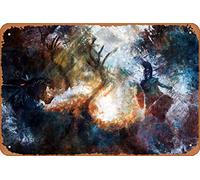 Zuhhgii SPARTAN SLAYING DRAGON Magic and Fantasy Animals and Creatures Concept Art Metal Tin Sign - 8x12 Vintage Look Poster Wall Decor Plaque