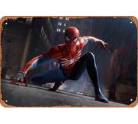 Zuhhgii Spider Man PS4 4K Game Wall Decor Art Print Poster Vintage Tin for rooms,Kitchens,Bedrooms,Offices,Bars,Cafes,Clubs,restaurants,Farms,Pubs Wall Decoration Metal Sign 8x12 Inch