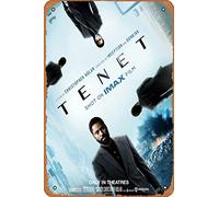Zuhhgii Tenet (John David Washington,Christopher Nolan) Movie Poster Tin Sign Film Movie Cinema Theater 8x12 inches - Vintage Metal Tin Sign for Home Bar Pub Garage Decor Gifts