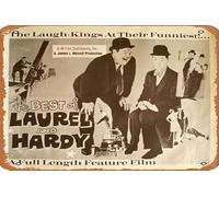 Zuhhgii The Best of Laurel and Hardy Movie Poster Metal Tin Signs Vintage Wall Art Best Gift 12x8 Inch Bathroom Retro Art Metal Sign Coffee And Bar Wall Decor