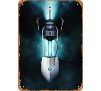 Zuhhgii The Classic Arcade Video Game Poster Metal Tin Sign 3D Portal Gun Blue Games And Anime Wall Art Decor Tin Sign-8x12inch