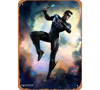 Zuhhgii The Classic Arcade Video Game Poster Metal Tin Sign Nightwing Injustice: Gods Among Us Wall Art Decor Tin Sign-8x12inch