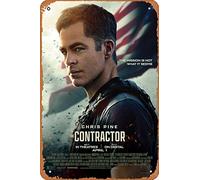 Zuhhgii The Contractor (Chris Pine,Gillian Jacobs) Movie Poster Tin Sign Film Movie Cinema Theater 8x12 inches - Vintage Metal Tin Sign for Home Bar Pub Garage Decor Gifts