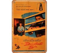 Zuhhgii The Deadliest Sin Movie Poster Retro Film Tin Sign Cafe Restaurant Home Wall Retro Club Restaurant Man Cave Gift Vintage Metal Sign 12x8 inch.