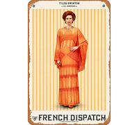 Zuhhgii The French Dispatch (Tilda Swinton,J.k.l. Berensen) Movie Poster Tin Sign Film Movie Cinema Theater 8x12 inches - Vintage Metal Tin Sign for Home Bar Pub Garage Decor Gifts