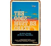 Zuhhgii The Gods Must Be Crazy Movie Poster Retro Film Tin Sign Cafe Restaurant Home Wall Retro Club Restaurant Man Cave Gift Vintage Metal Sign 12x8 inch.